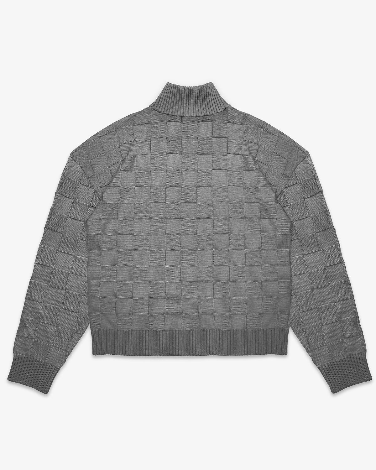 BRYDER Knit Zip Up in Stone — back product view