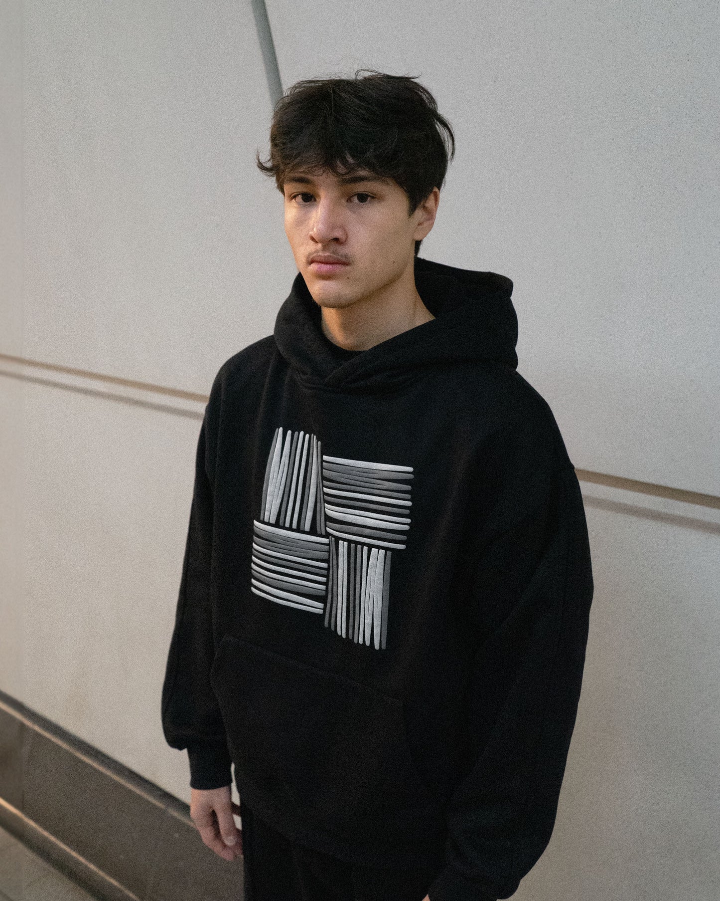 WOVEN LOGO HOODIE