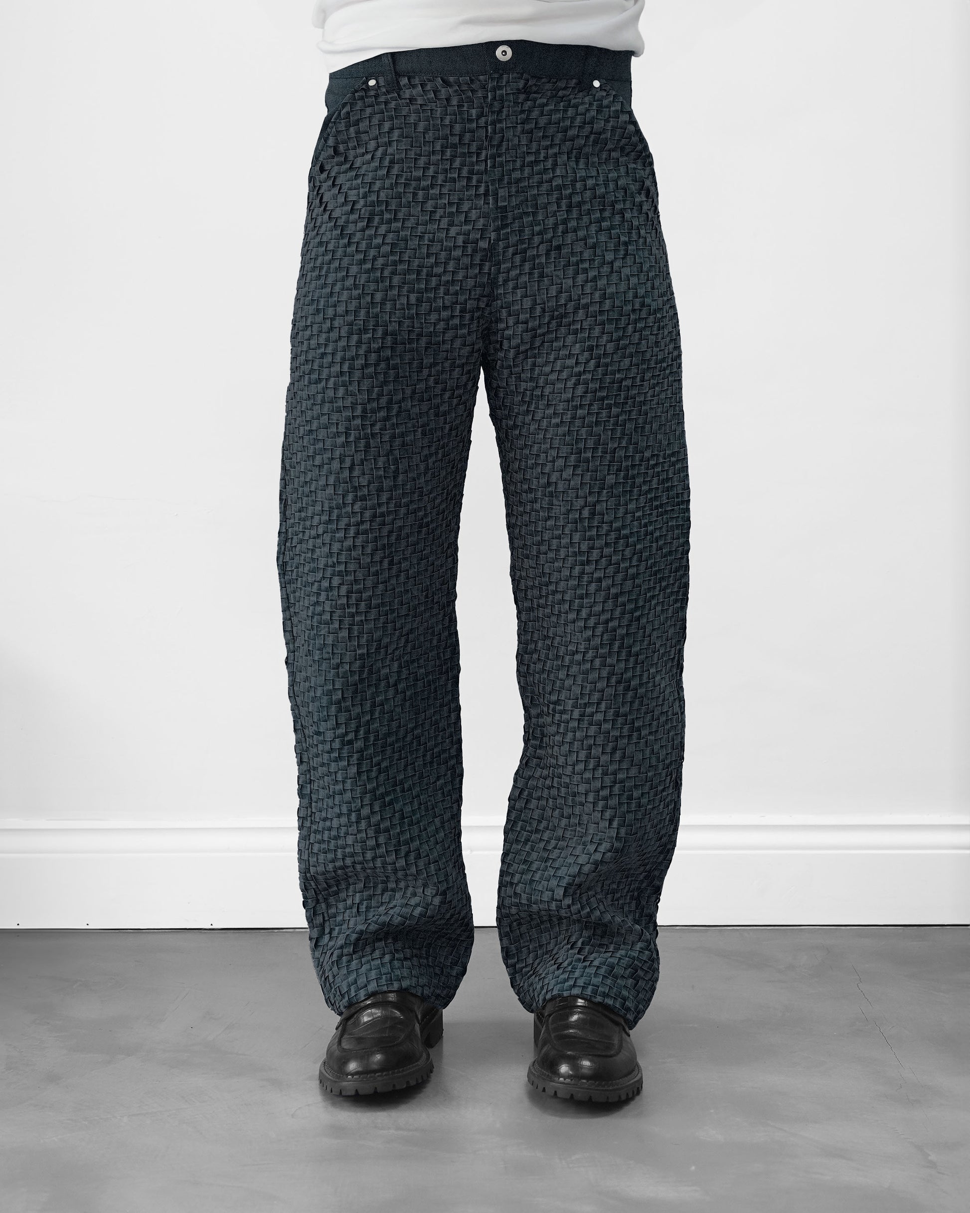 BRYDER Woven Denim Jean in CARBON BLUE — front close-up product view