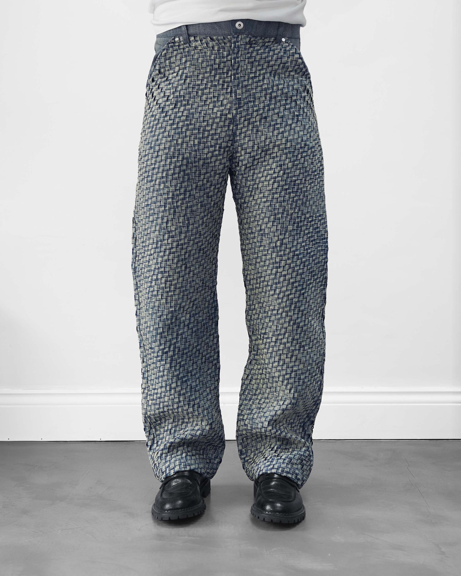 BRYDER Woven Denim Jean in SAND WASH — front close-up product view