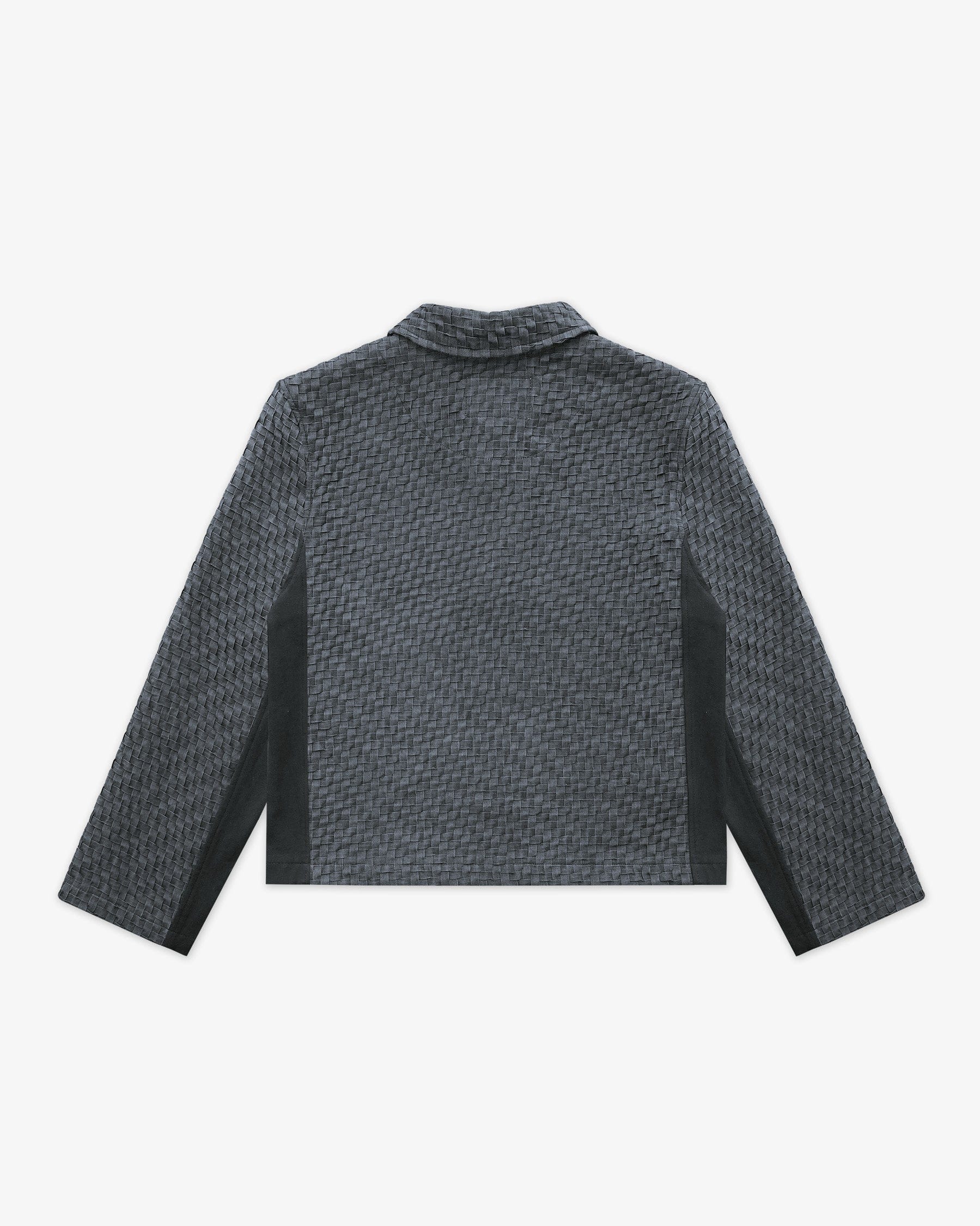 BRYDER Woven Work Jacket in Carbon Blue — back product view