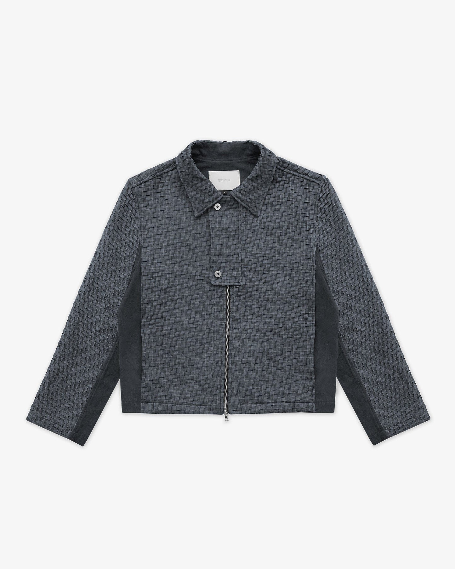 BRYDER Woven Work Jacket in Carbon Blue — front product view